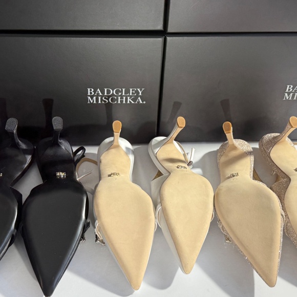 Badgley Mischka Women's Annmarie Jeweled Slingback Stiletto Pumps new VARIETY - Picture 9 of 15